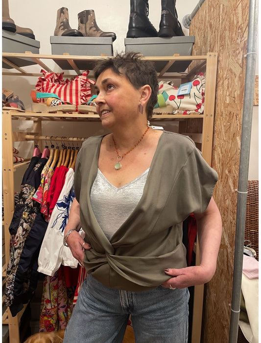 Access Fashion Olive Green Reversible Top