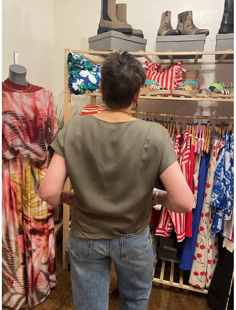 Access Fashion Olive Green Reversible Top