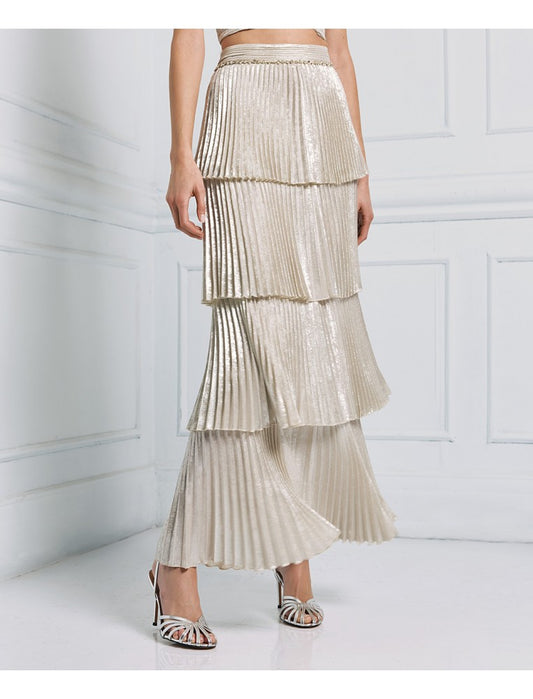 Access Fashion Silver Tiered Skirt