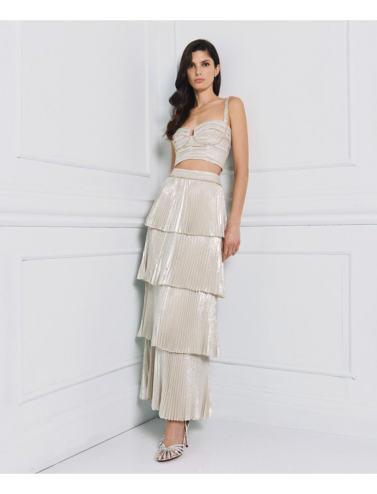 Access Fashion Silver Tiered Skirt