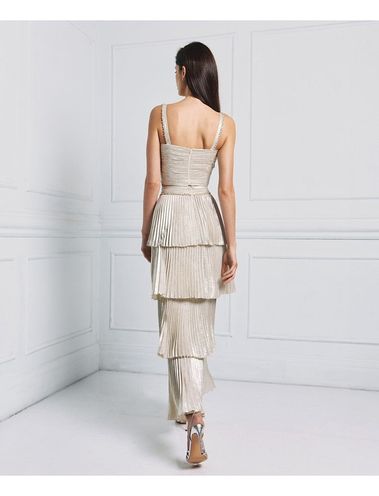 Access Fashion Silver Tiered Skirt