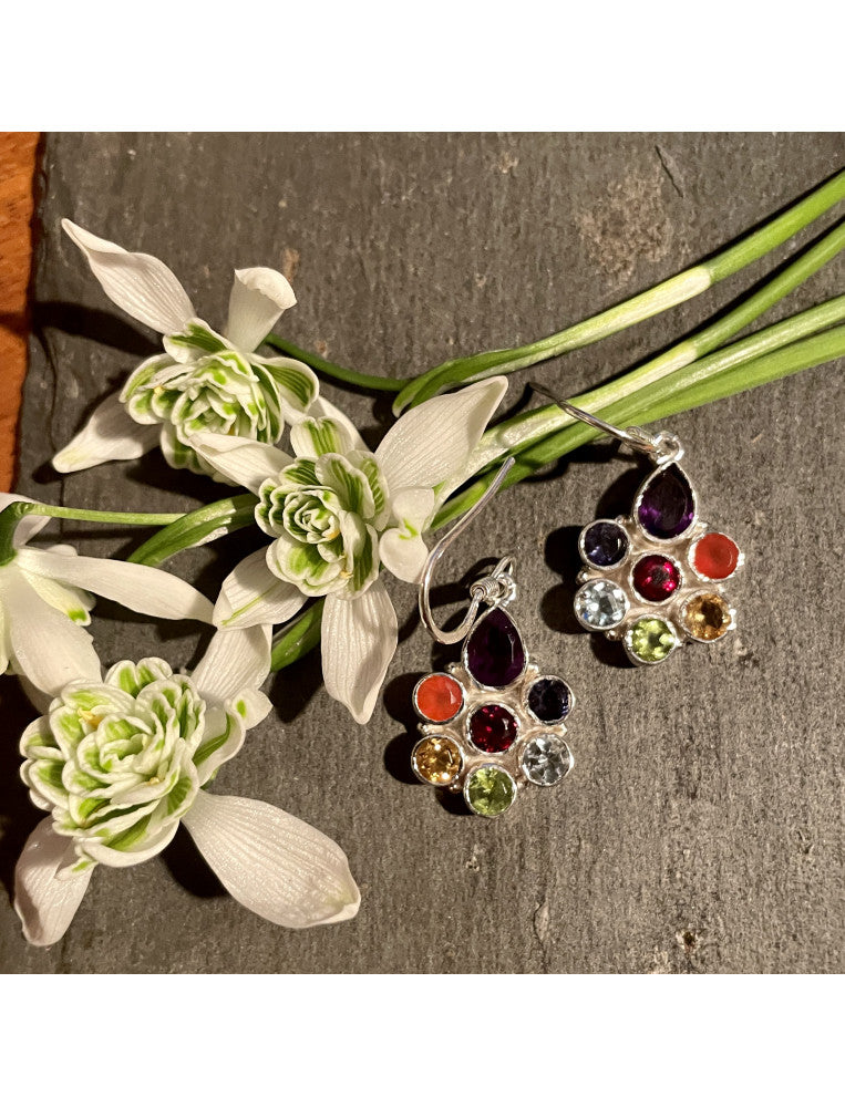 Chakra Stones Circle Earrings