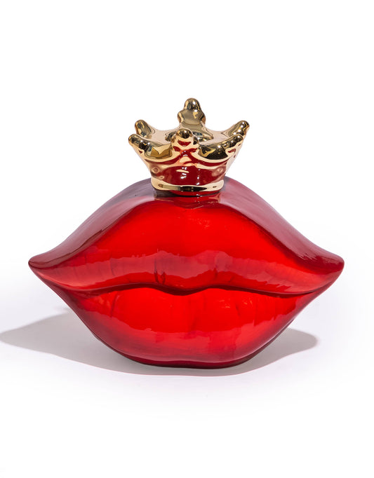'Queen Of Lips' Red Ceramic Candle Holder