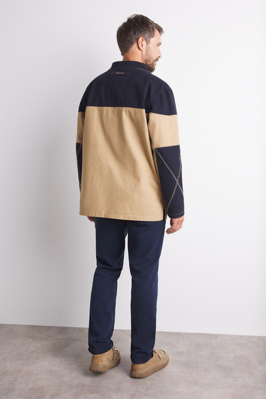 Mousqueton Blue/Taupe Two-Tone Smock