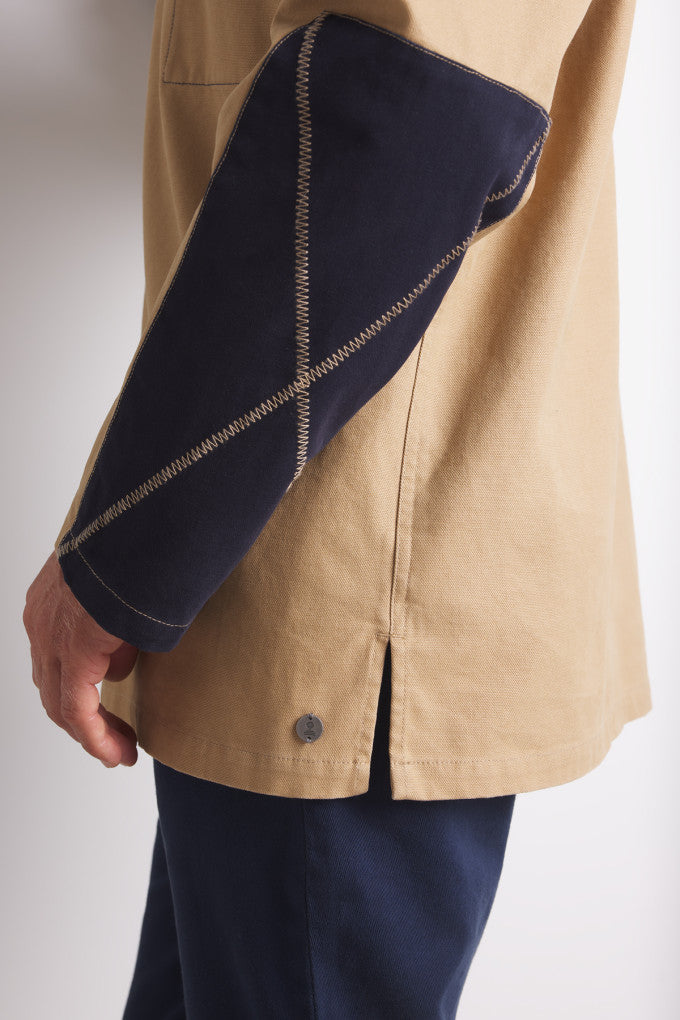 Mousqueton Blue/Taupe Two-Tone Smock
