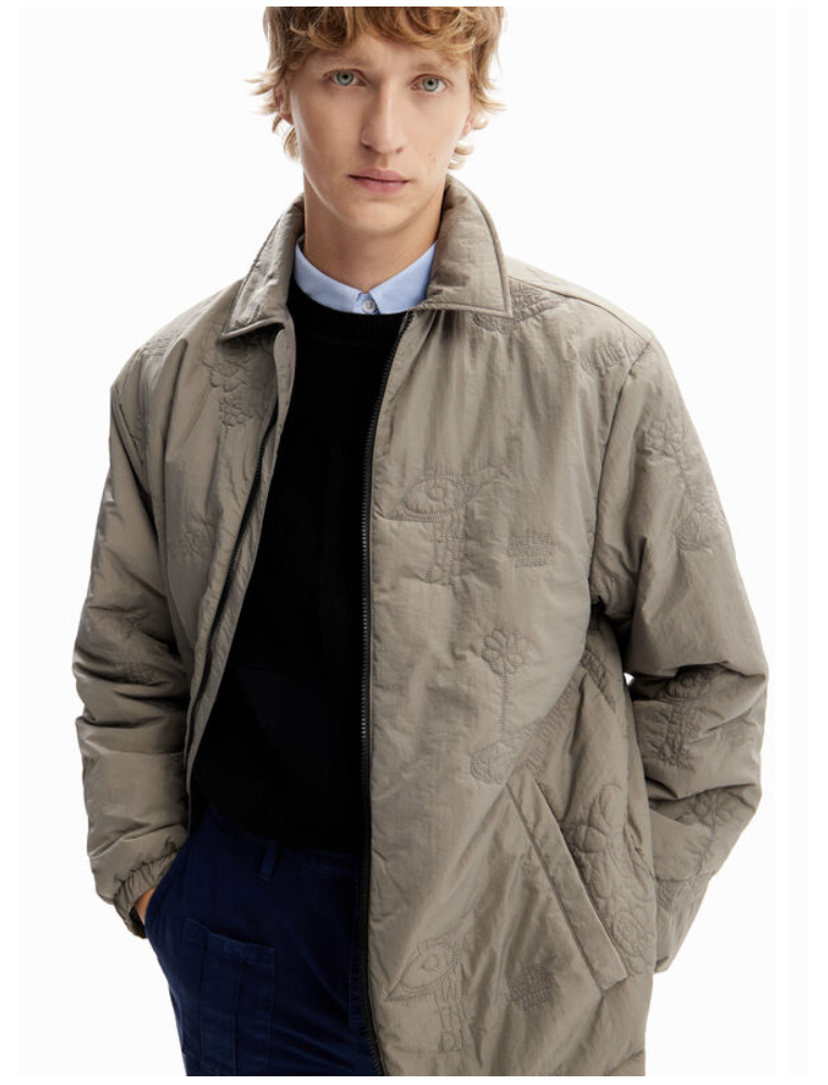 Desigual Grey Embroidered Jacket