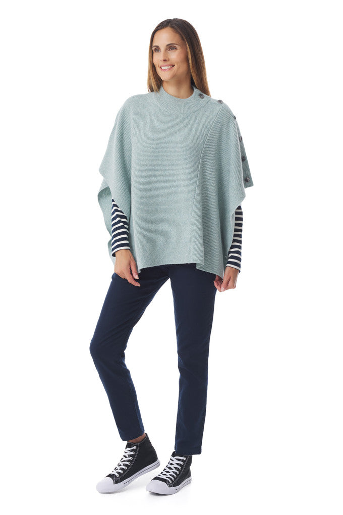 Mouqueton Oyat (Green) Wool Poncho