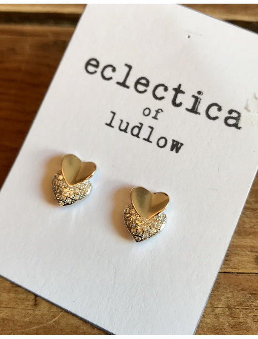 Double Heart Studs