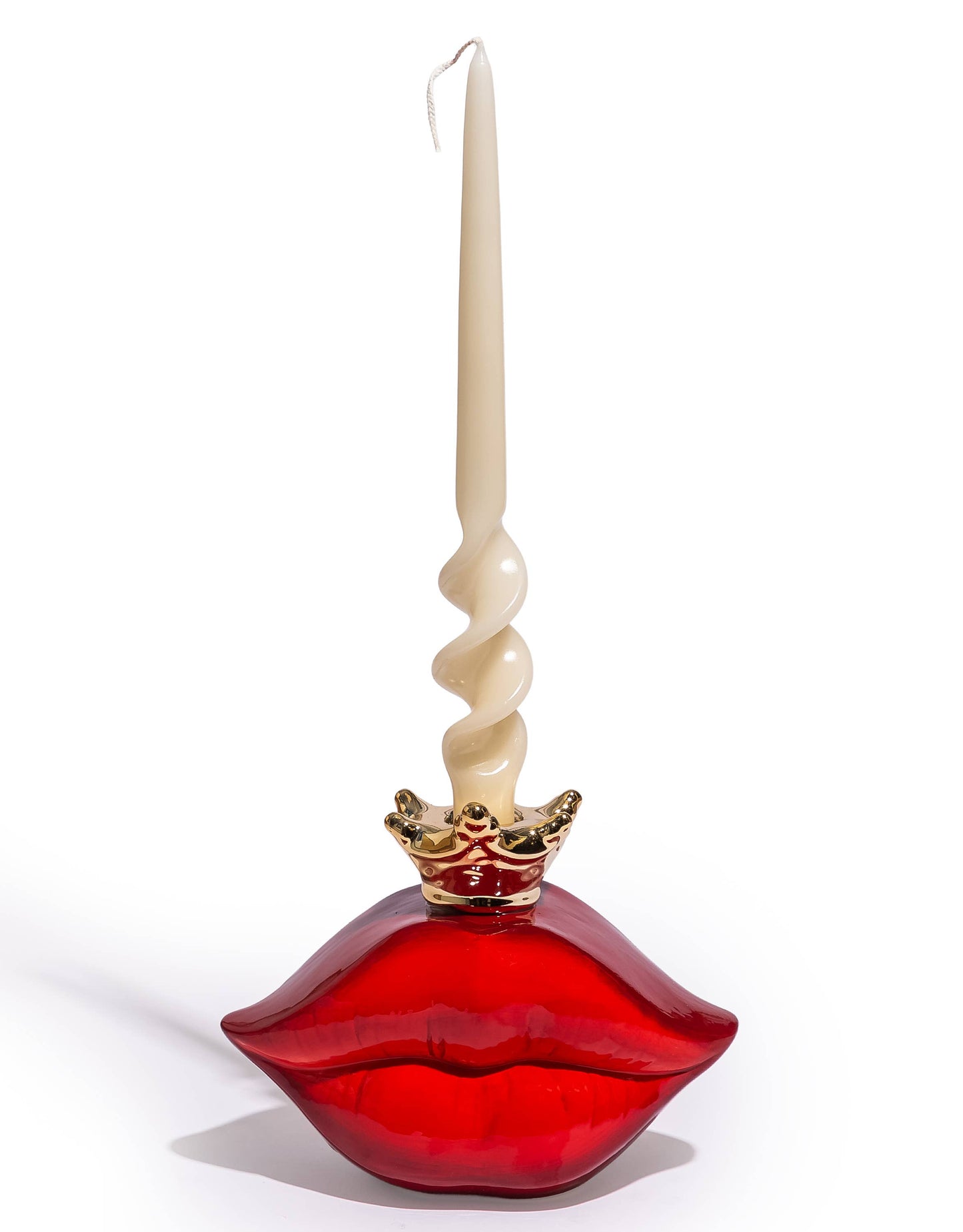 'Queen Of Lips' Red Ceramic Candle Holder