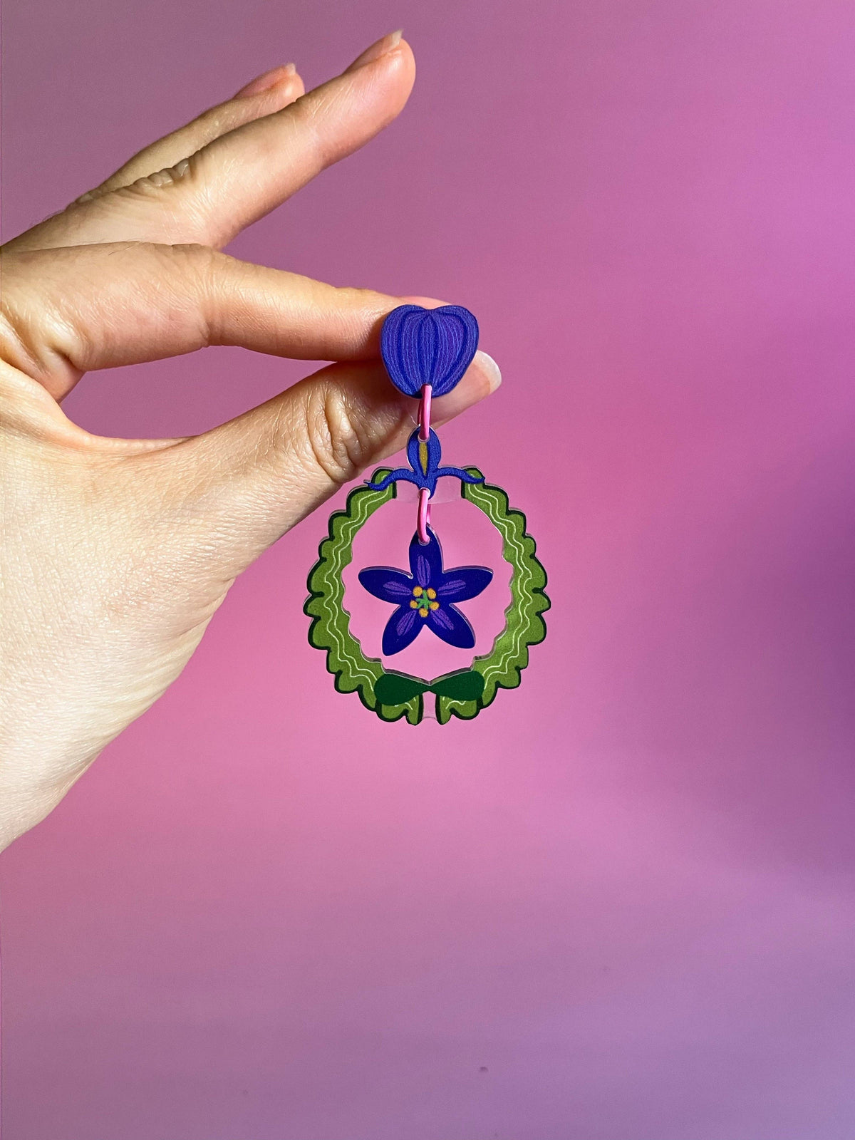 Botanical Wearable earrings: Balloon Flowers