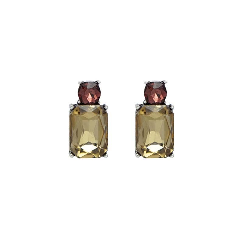Amber Last True Angel Mini Gem Stud Earrings with Mink Detail