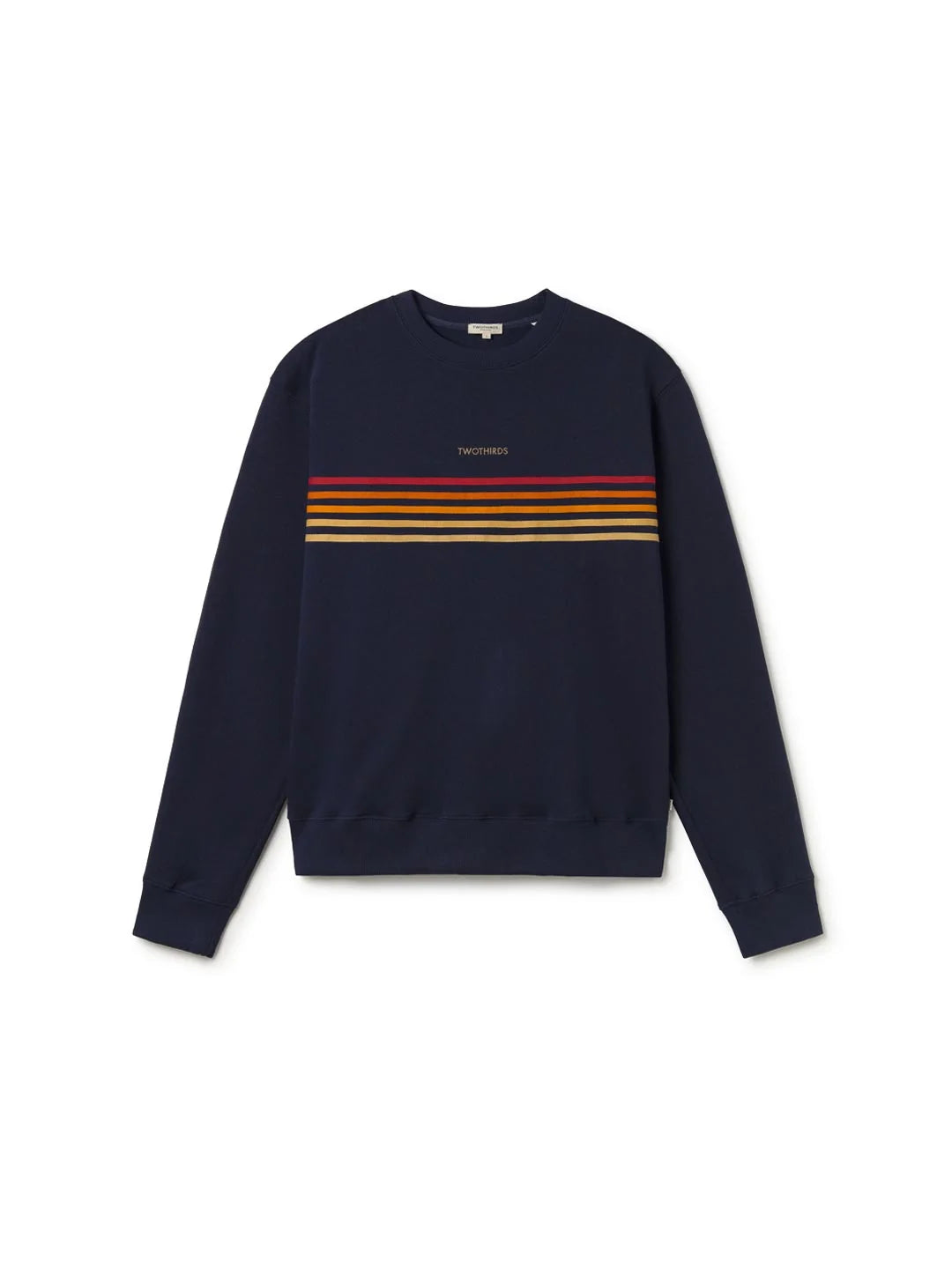 Two Thirds Fanore Navy Cotton Sweatshirt with Coloured Stripes