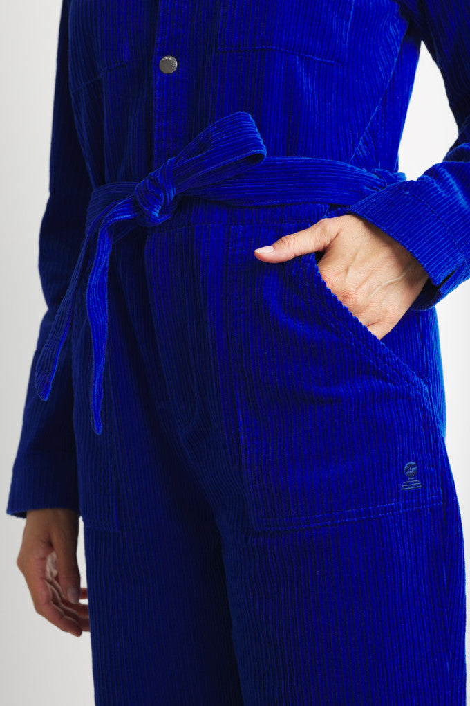 Mousqueton Cobalt Blue Cord Jumpsuit