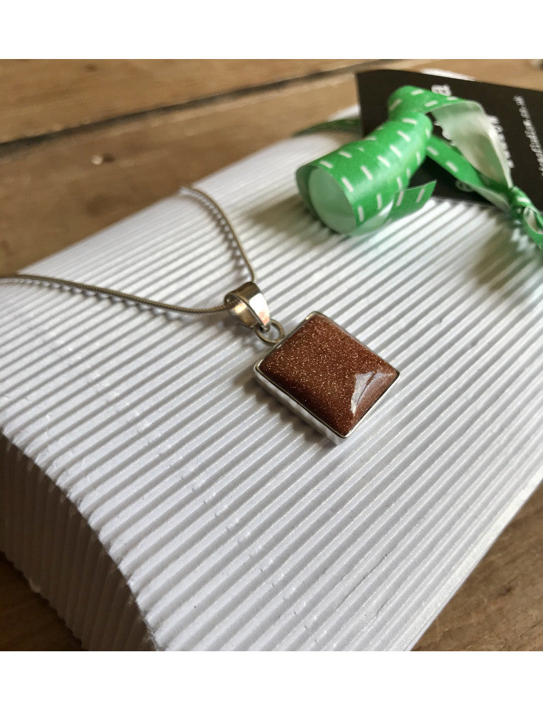 Goldstone Square Necklace