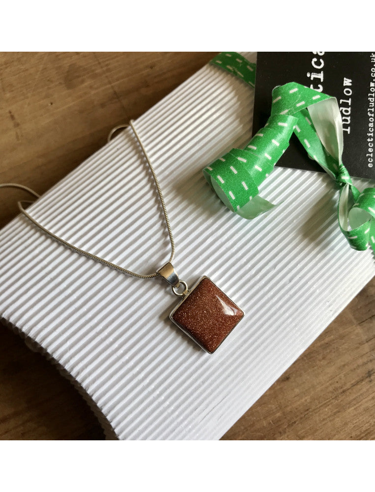 Goldstone Square Necklace