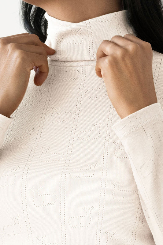 Two Thirds Grabow Ecru Cotton Polo Neck