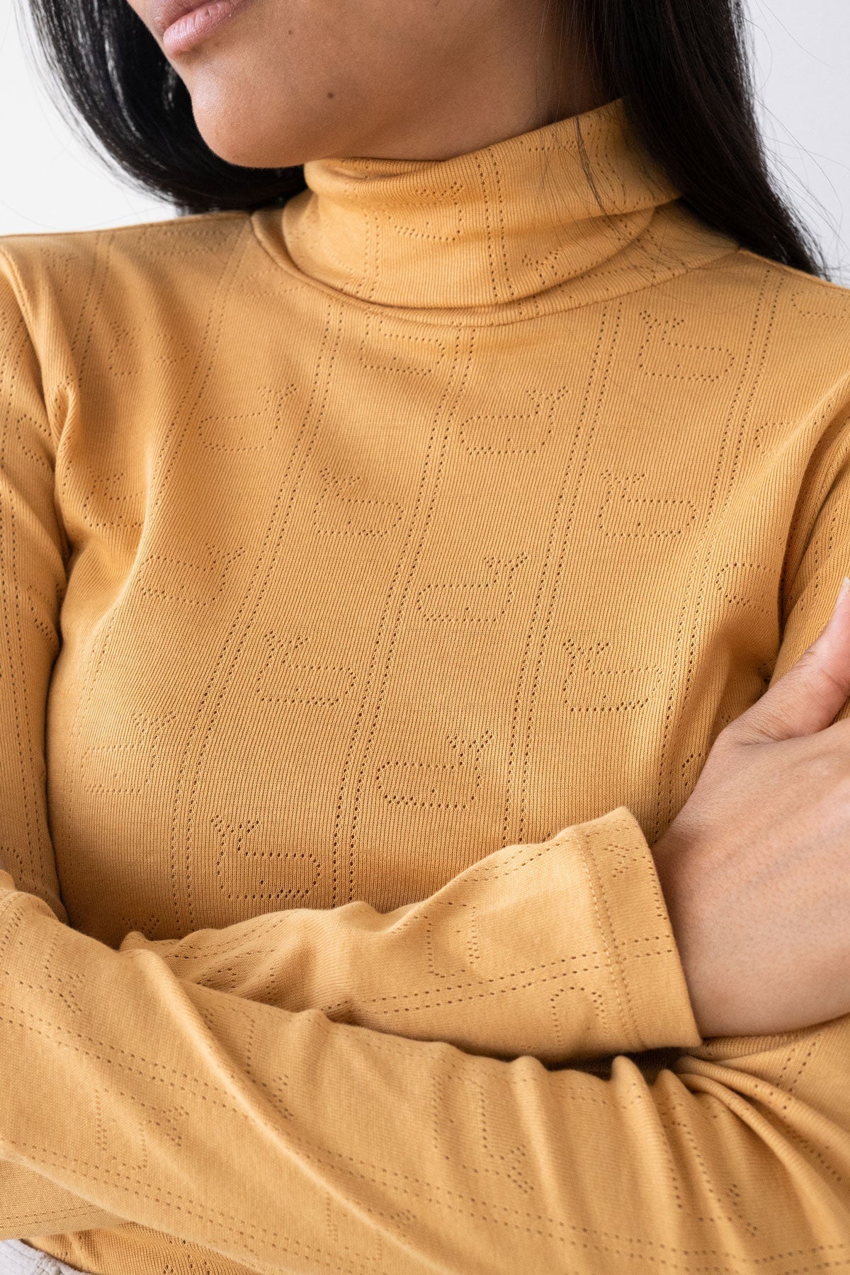 Two Thirds Grabow Mustard Cotton Polo Neck