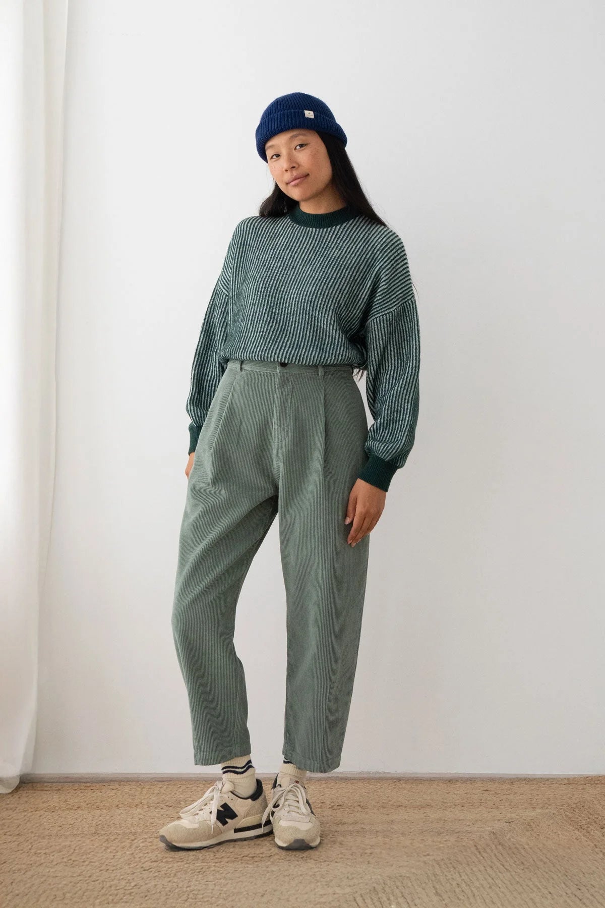 Two Thirds Haruku Washed Green Corduroy Trousers