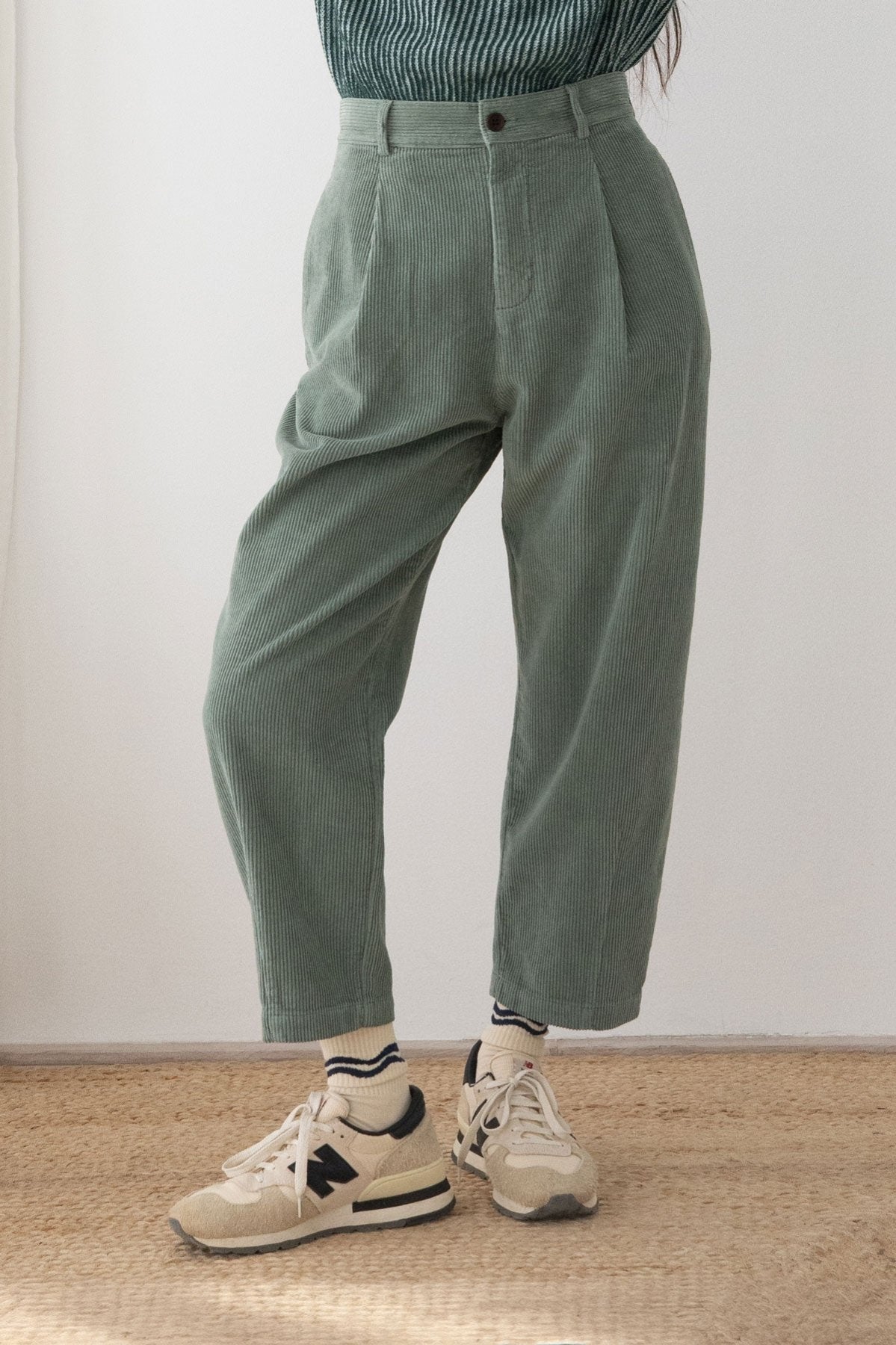 Two Thirds Haruku Washed Green Corduroy Trousers
