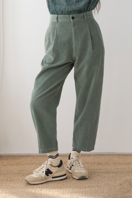 Two Thirds Haruku Washed Green Corduroy Trousers
