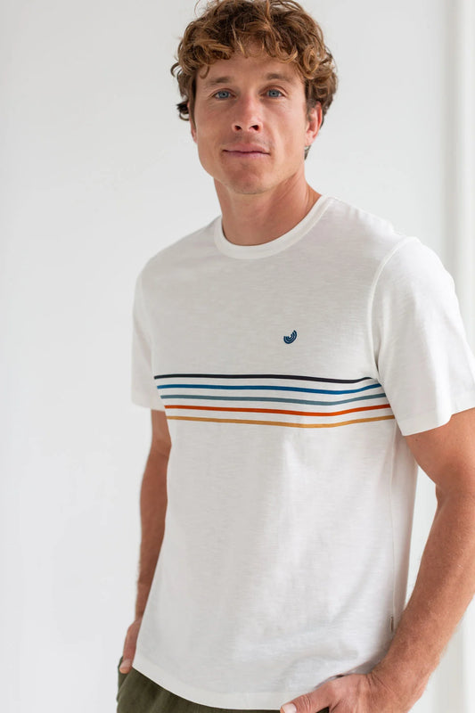 Two Thirds Hauula Striped Graphic Cotton T'Shirt