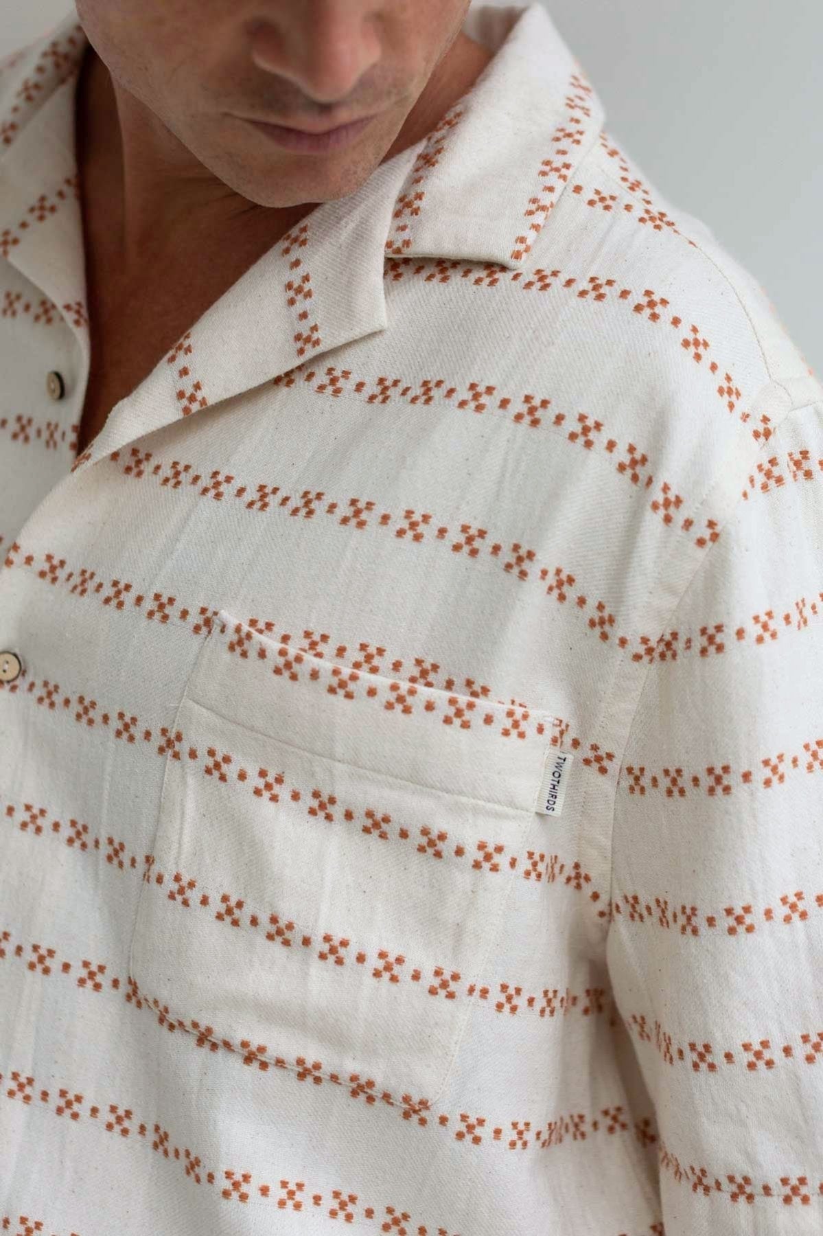 Two Thirds ecru/Adobe Heringsdorf Embroidered Cotton Shirt