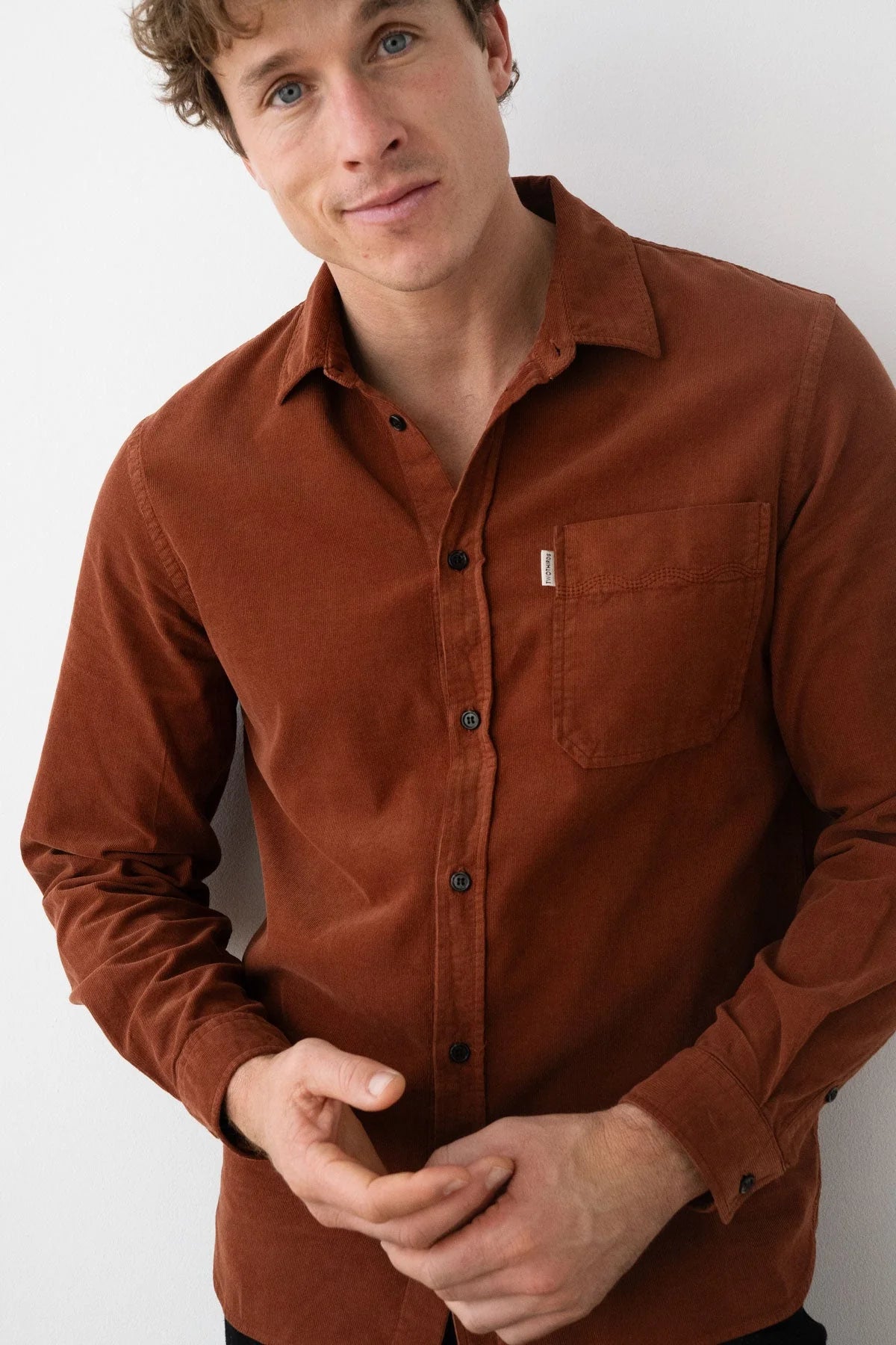 Two Thirds Holdoya Toffee Brown Corduroy Shirt
