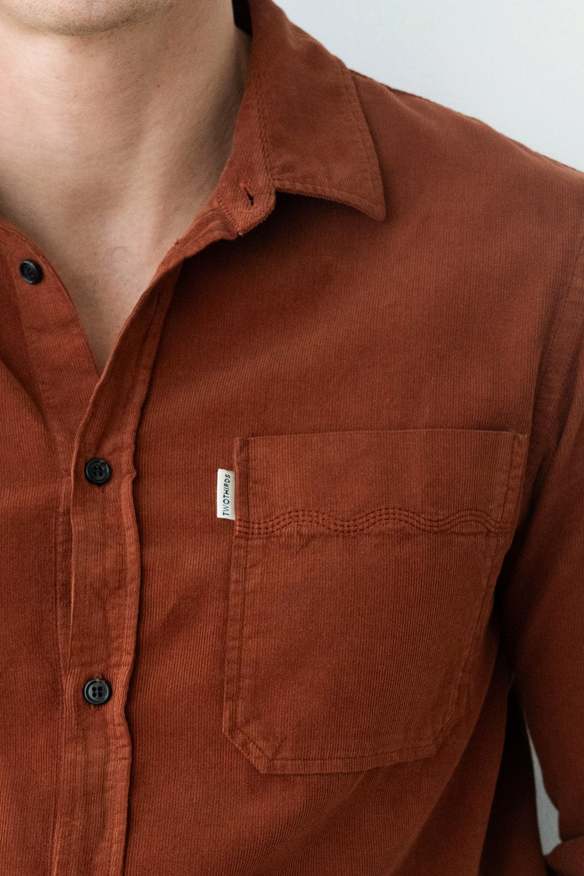 Two Thirds Holdoya Toffee Brown Corduroy Shirt