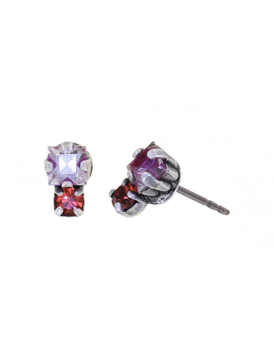 Konplott Abegail Pink Antique silver small studs