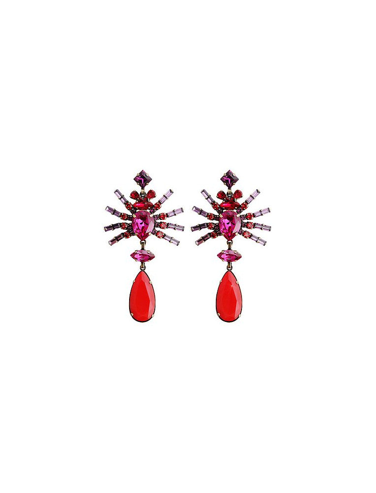 Konplott Red Spider Daisy Earrings