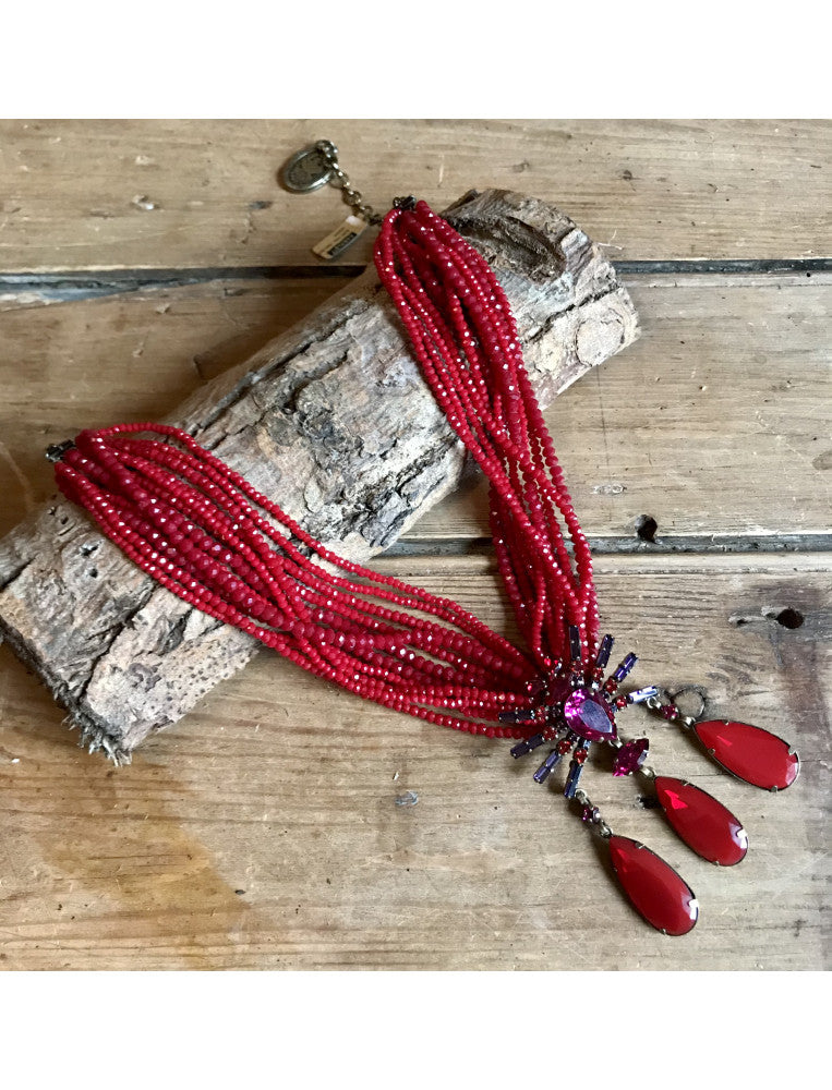 Konplott Red Spider Daisy Necklace