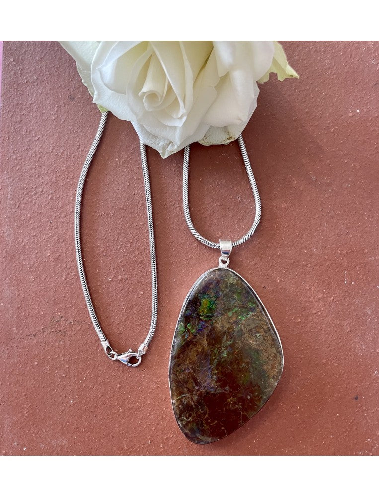 Large Ammolite Pendant