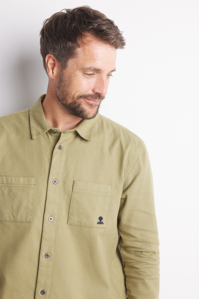 Mousqueton Moss Green Flannel Shirt
