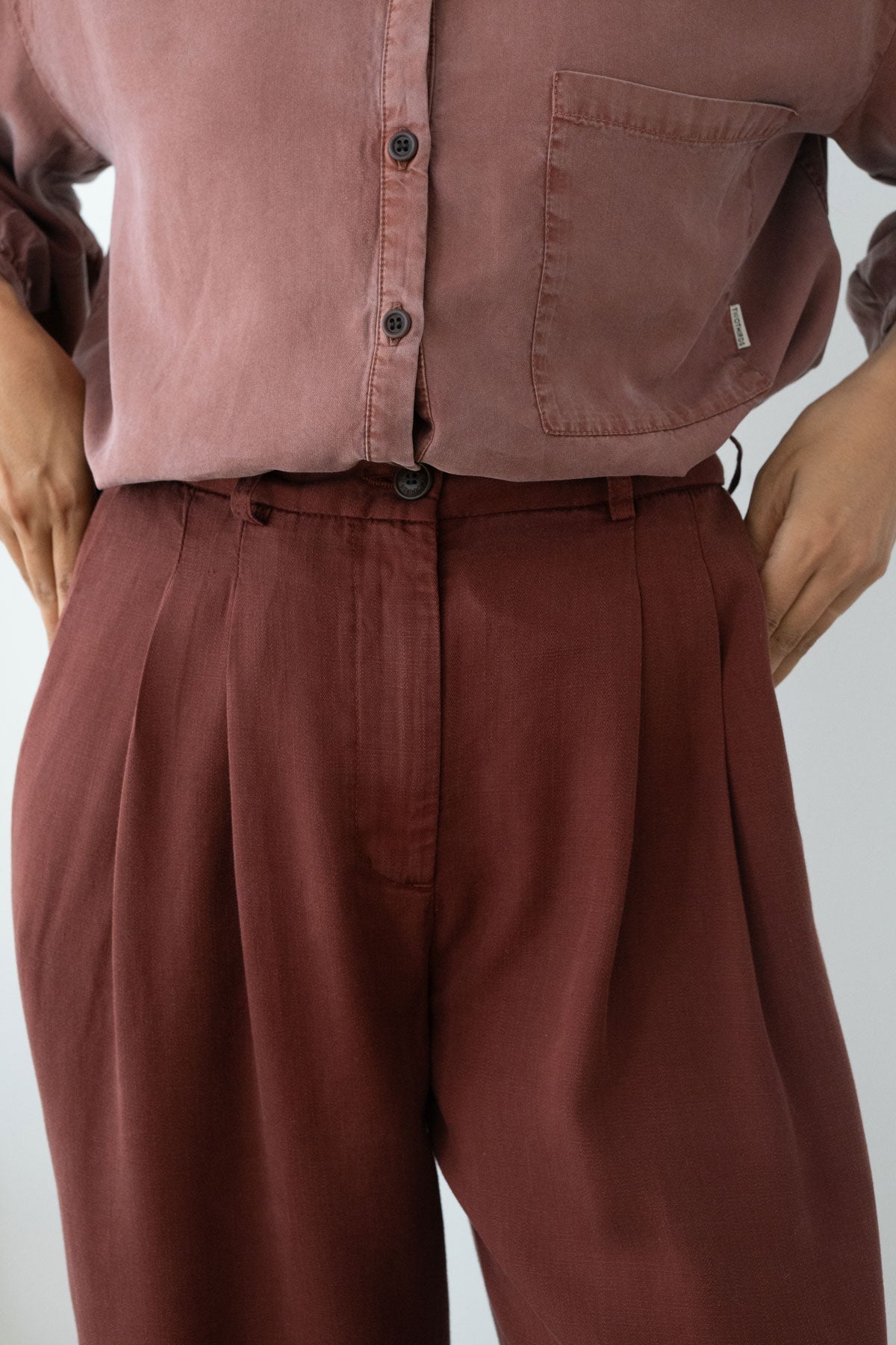 Two Thirds Mesquida Wine Red Trousers