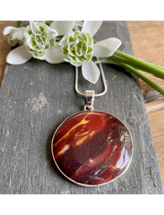 Mookaite Round Pendant Necklace