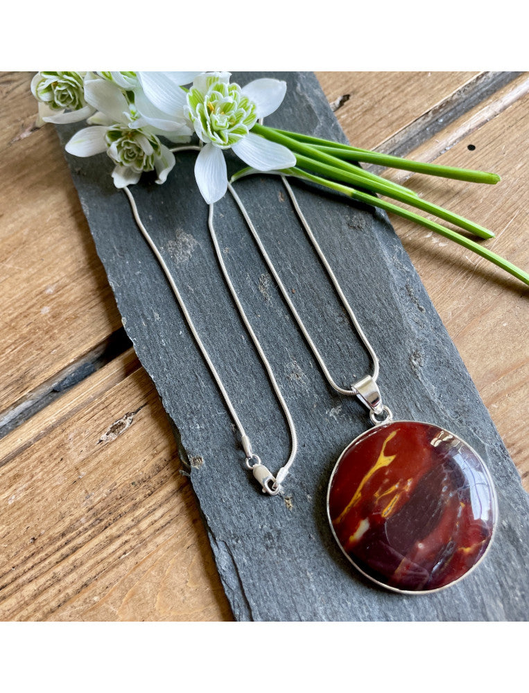 Mookaite Round Pendant Necklace