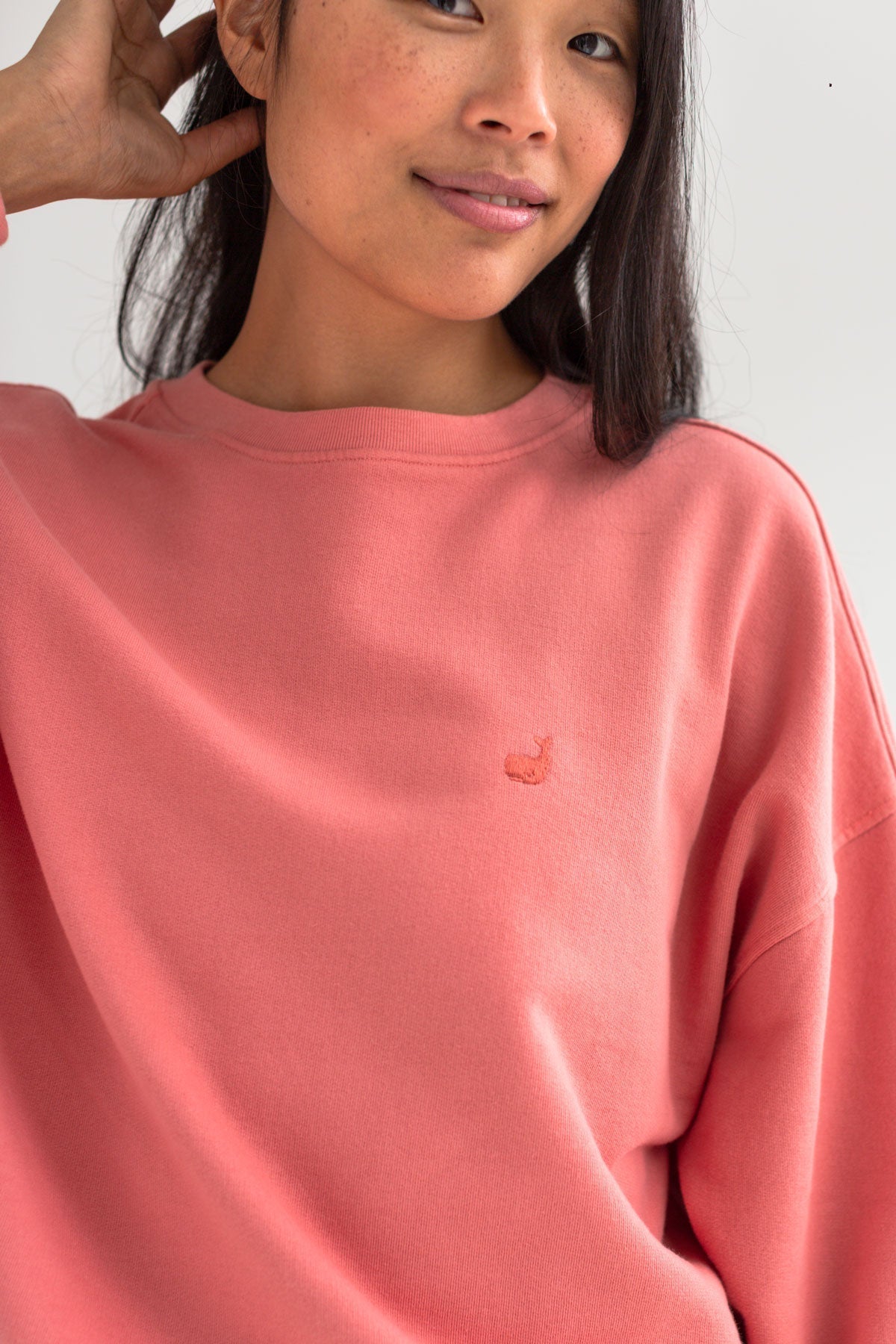 Two Thirds Niza Salmon Pink Cotton Sweatshirt