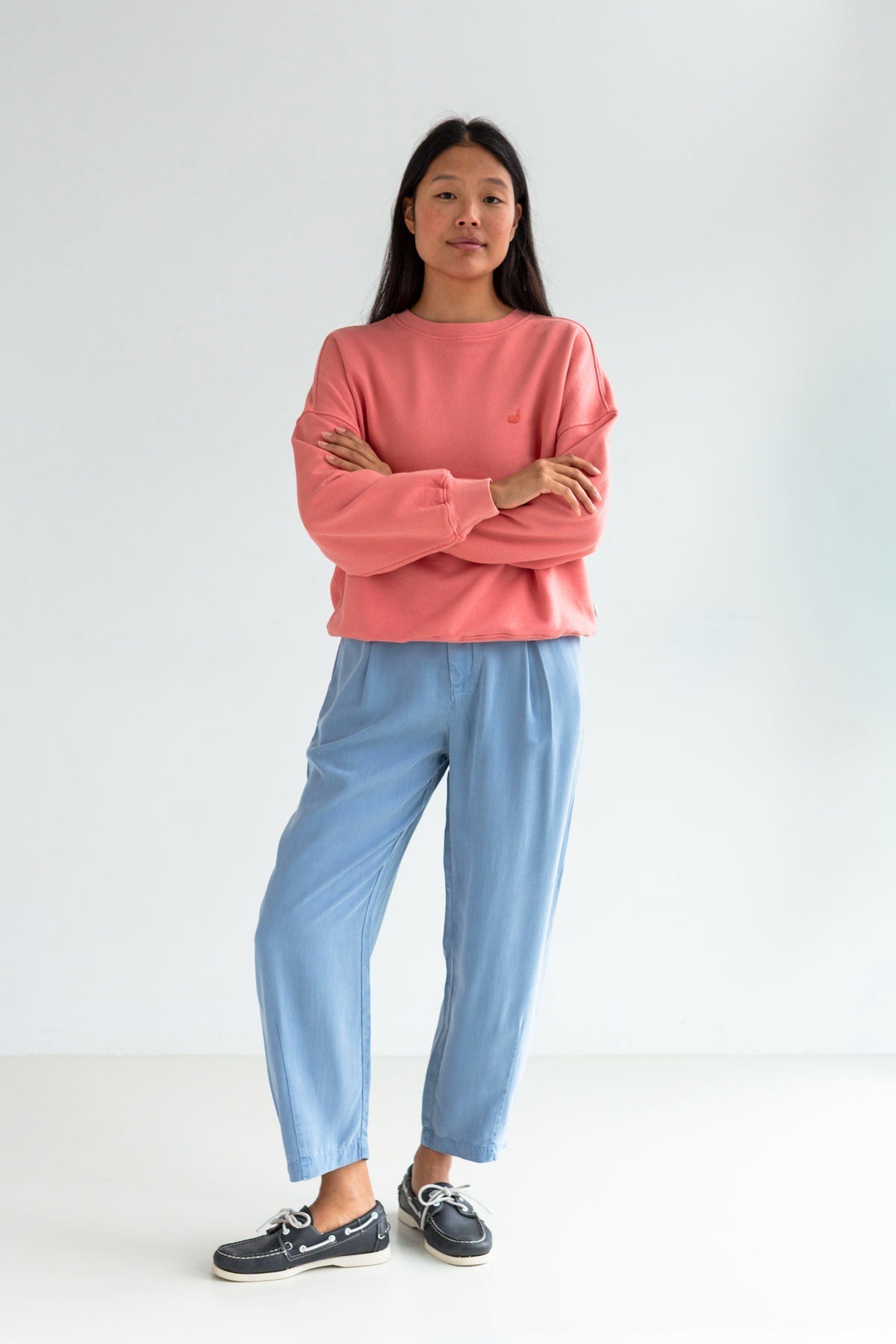 Two Thirds Niza Salmon Pink Cotton Sweatshirt