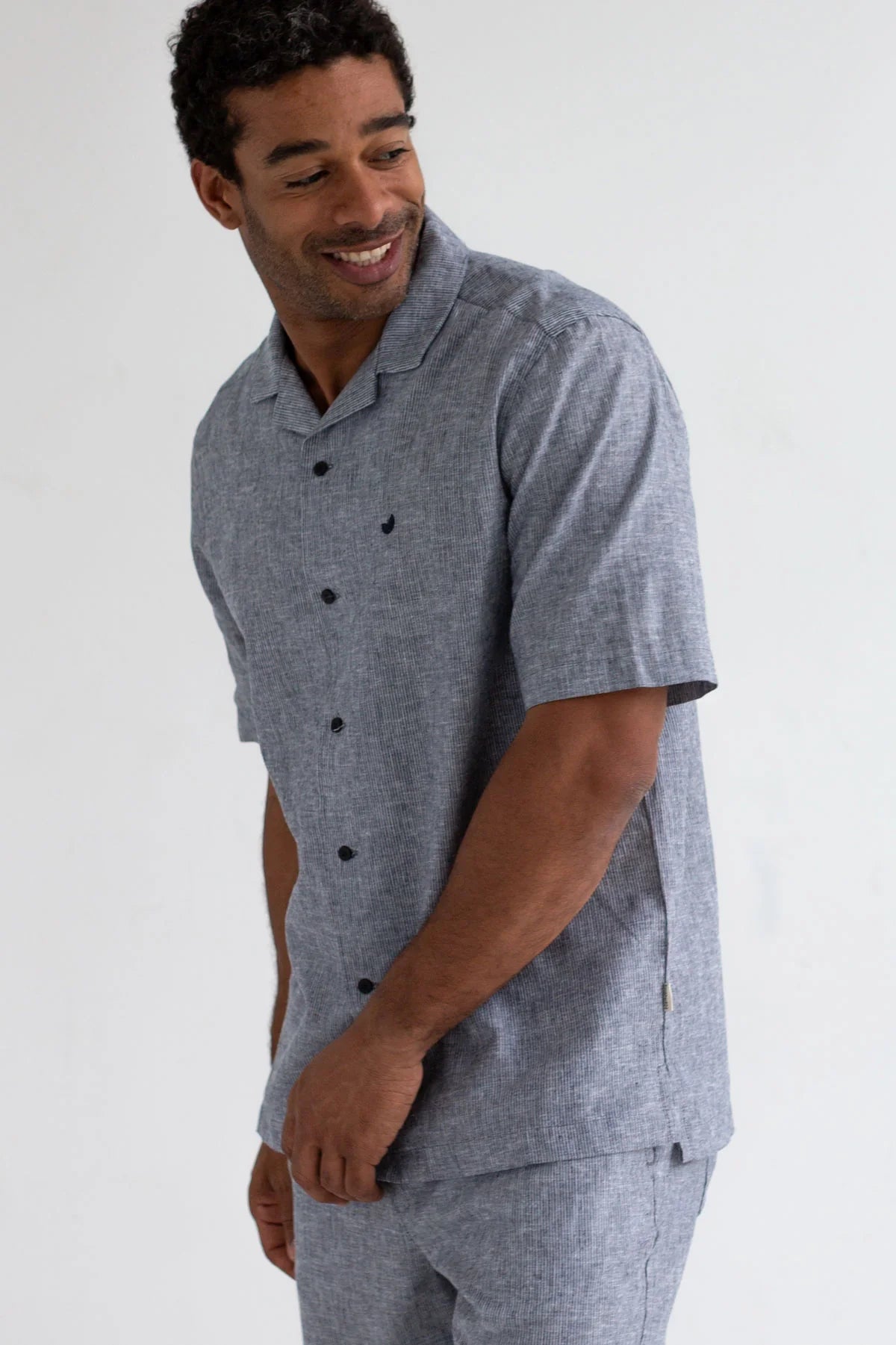 Two Thirds Navy Stripe Olivera Short Sleeve Shirt