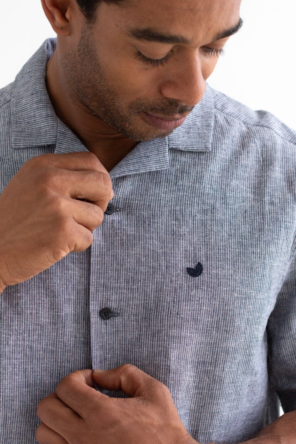 Two Thirds Navy Stripe Olivera Short Sleeve Shirt