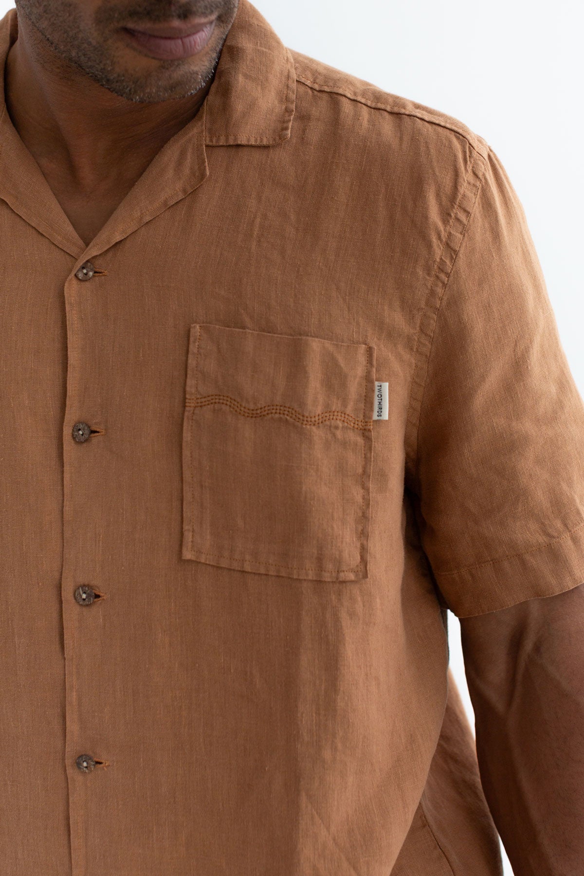 two Thirds Olorua Adobe Linen Shirt