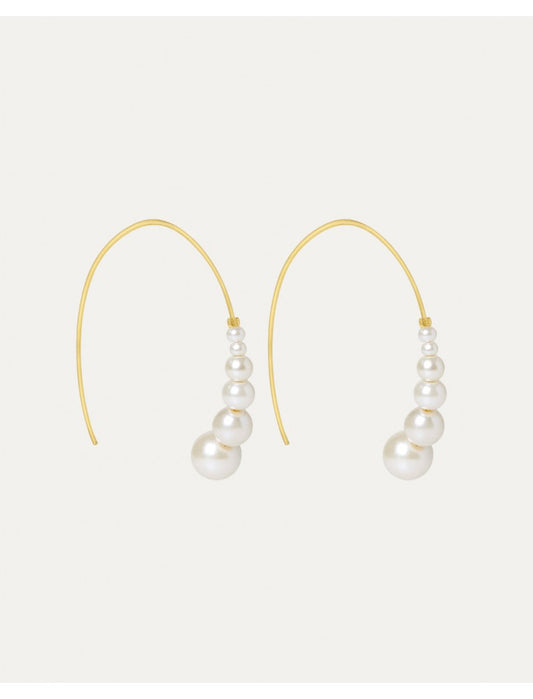 Ottoman Hands Lenora Twist-Thru Pearl Hoop Earrings