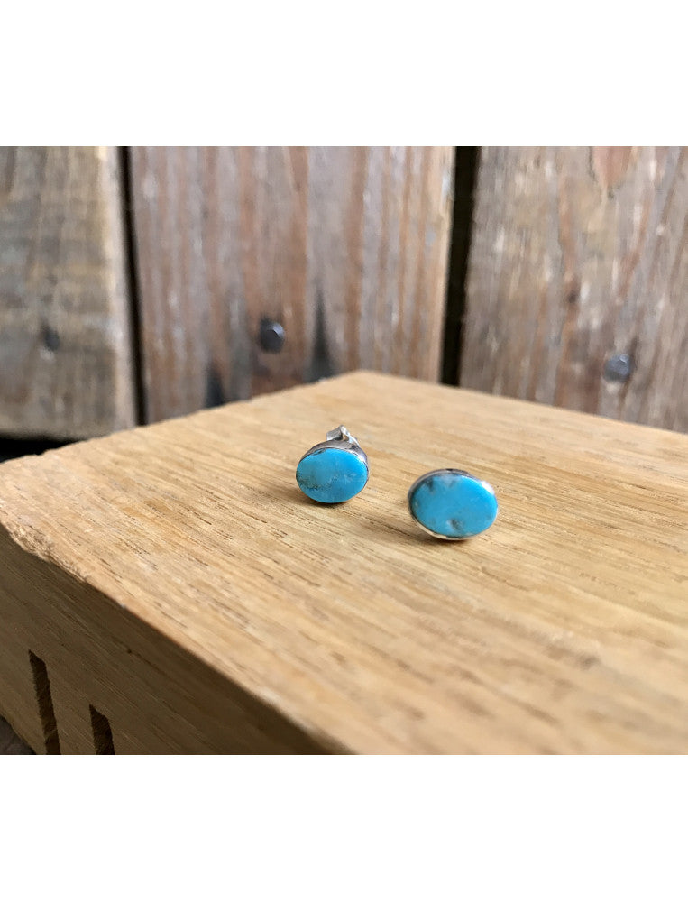 Oval Turquoise Studs