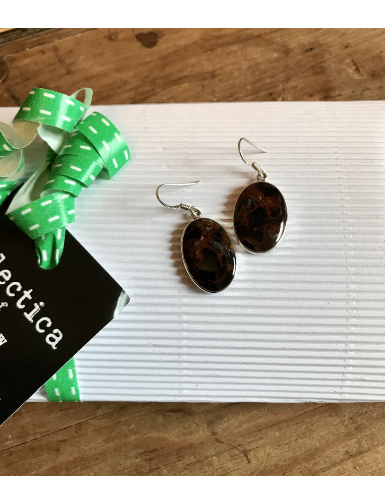 Pietersite Oval Earrings