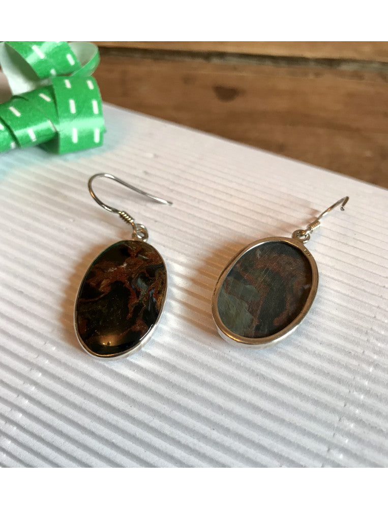 Pietersite Oval Earrings