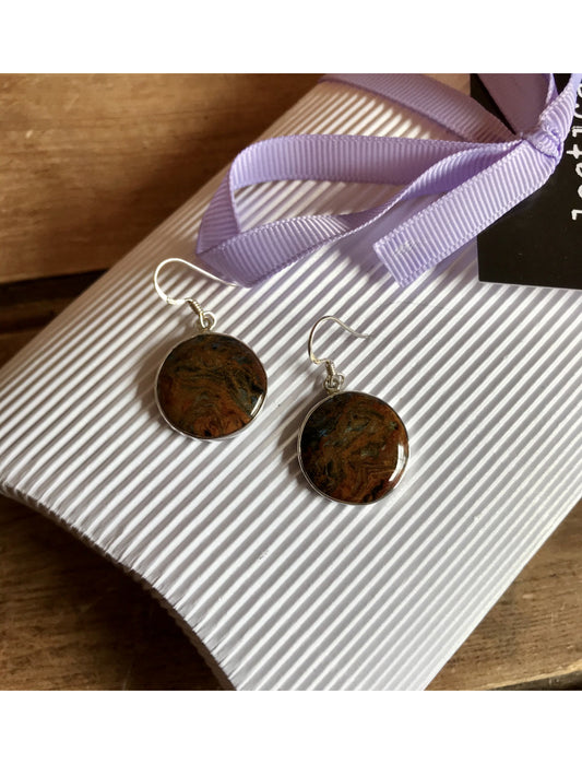 Pietersite Round Earrings