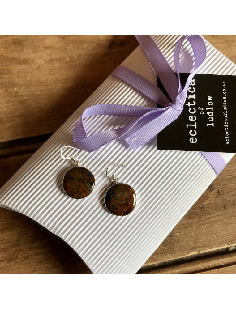 Pietersite Round Earrings