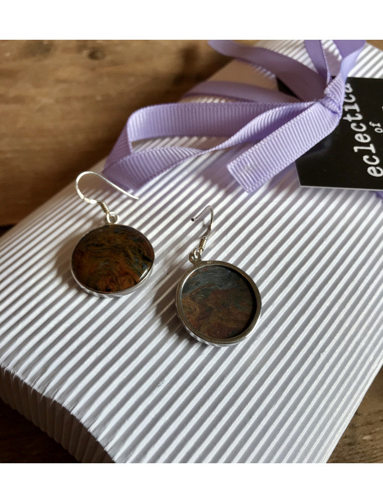 Pietersite Round Earrings