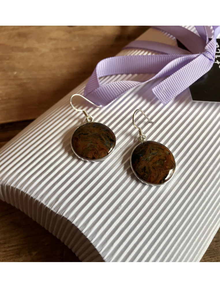 Pietersite Round Earrings
