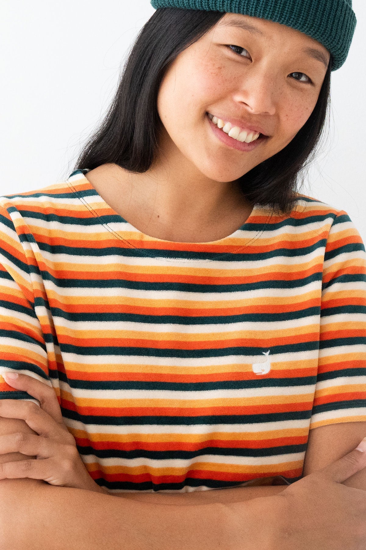 Two Thirds Pitcairn Velour Striped T'Shirt